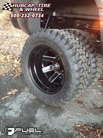 vehicle gallery/dodge ram fuel maverick dually front d538 20X10  Black & Milled wheels and rims